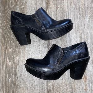 Born Leather Platform Double ZIP Booties